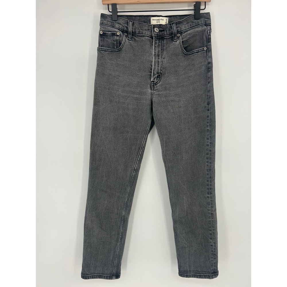 Abercrombie & Fitch The Mom High Rise Jeans Washed Black- Size 27/4